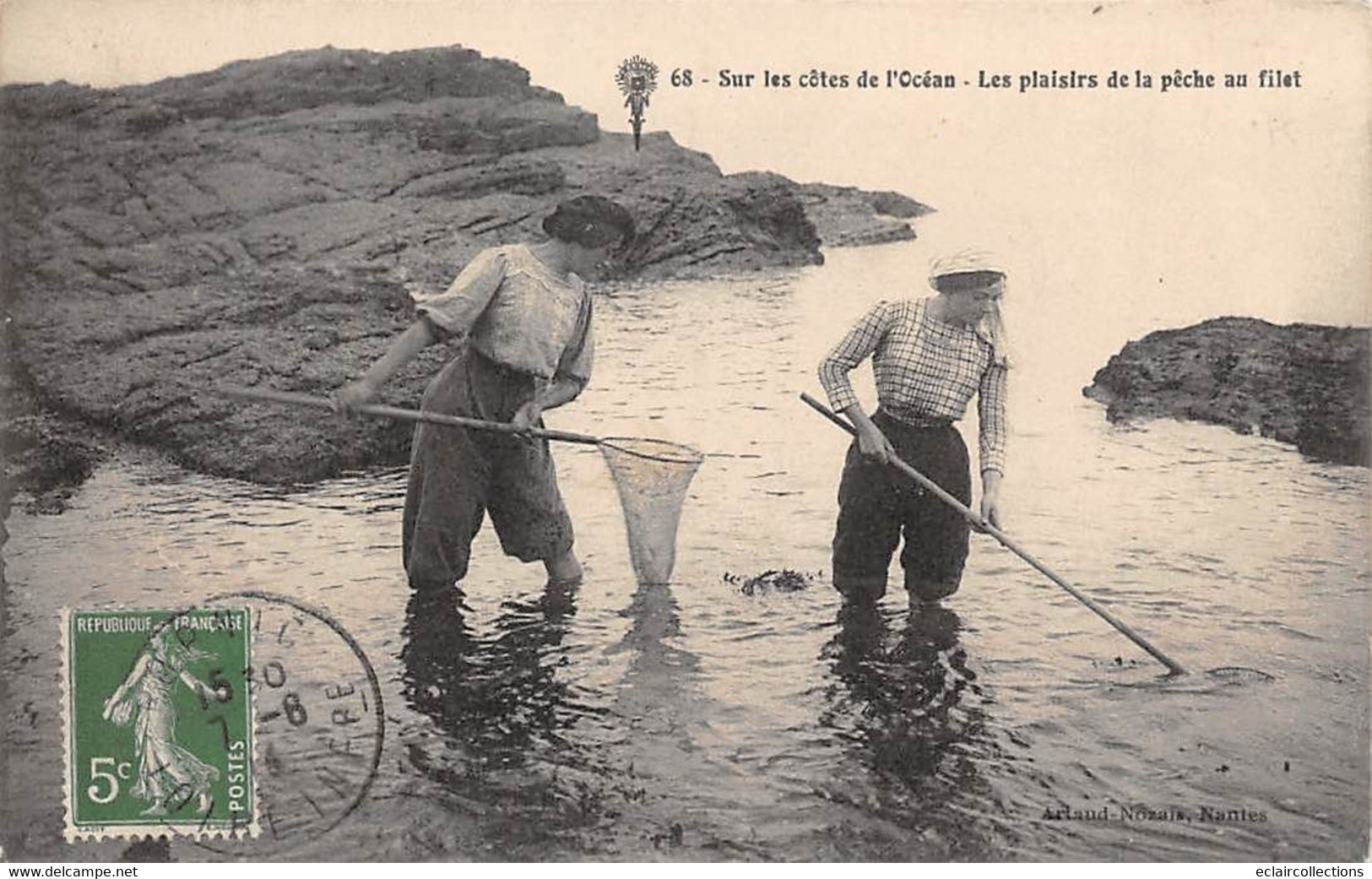 Thème:  Pêche à la crevette .   Lot de 9 cartes   Majorité Loire Atlantique   44  -   (voir scan)