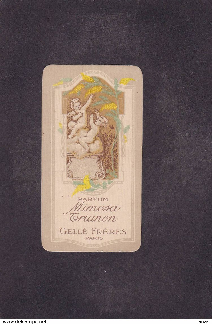 Publicité Carte Parfumée Parfum Beauté Mimosa Trianon Gellé - Vintage (until 1960)