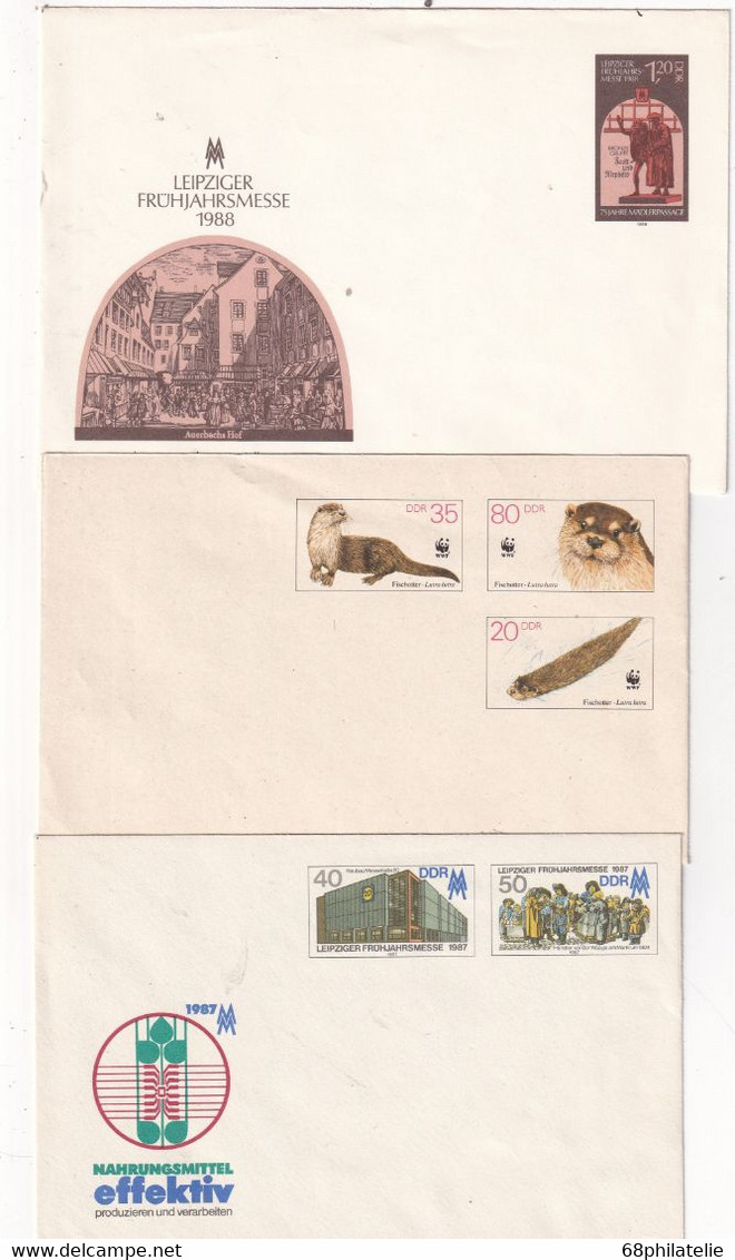 DDR  ENTIER POSTAL/GANZSACHE/POSTAL STATIONARY LOT DE 6 LETTRES - Briefomslagen - Ongebruikt