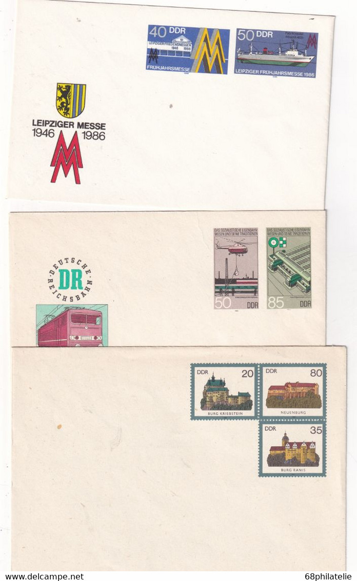 DDR  ENTIER POSTAL/GANZSACHE/POSTAL STATIONARY LOT DE 6 LETTRES - Buste - Nuovi