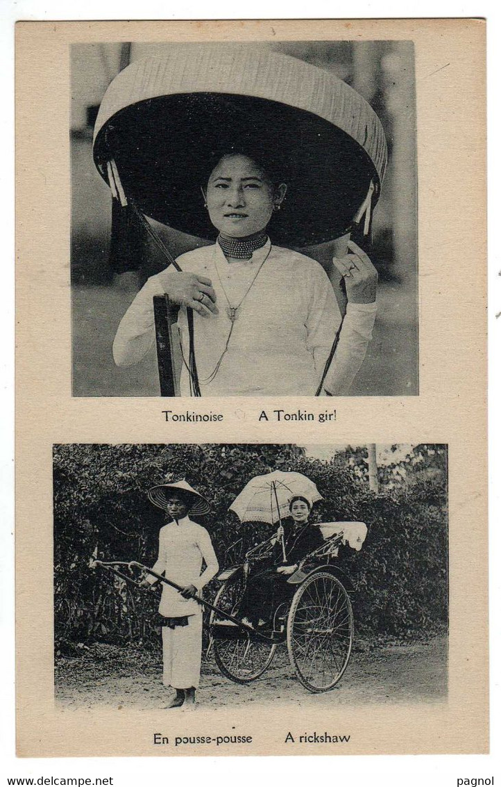 Indochine : Tokinoise : A Tonkin Gir ! : En Pousse-pousse A Rickshaw - Vietnam