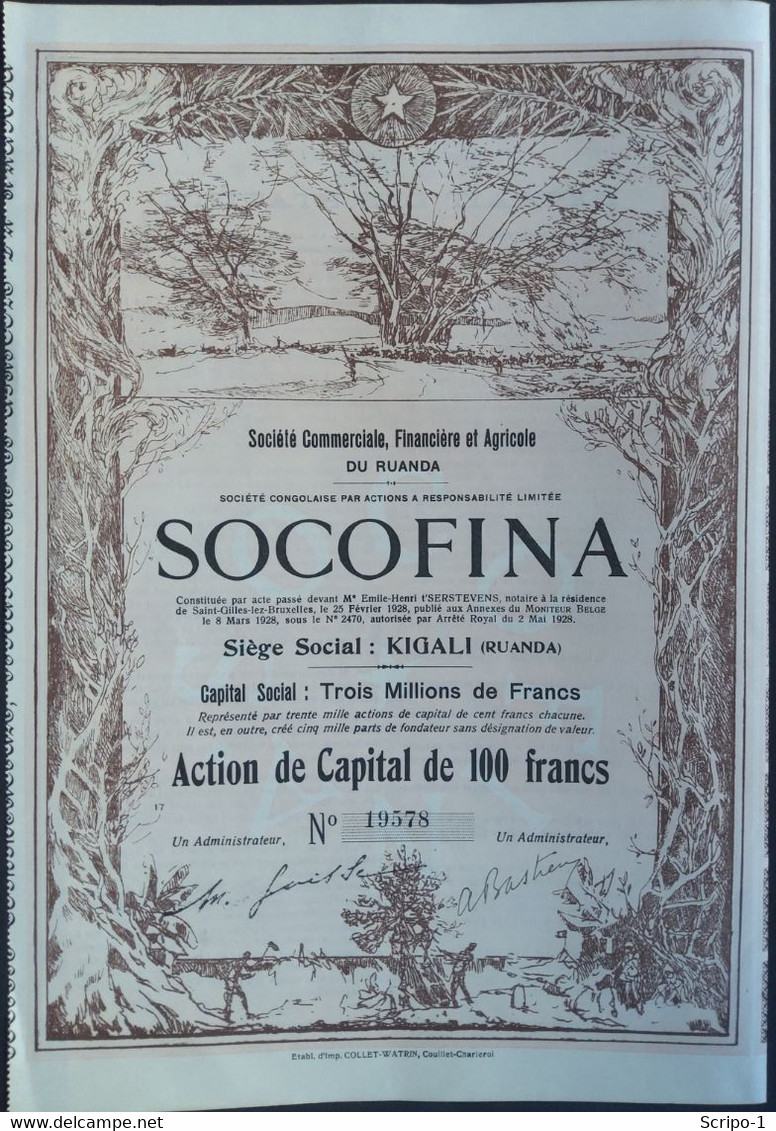 SOCOFINA RUANDA Super Deco 1928 - Afrika