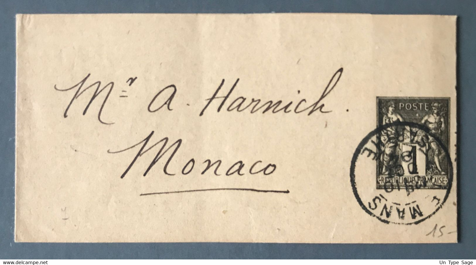 France Bande De Journal N°83-BJ1 Le Mans Pour MONACO 10.10.1894 - 2 Photos - (C1163) - Bandas Para Periodicos