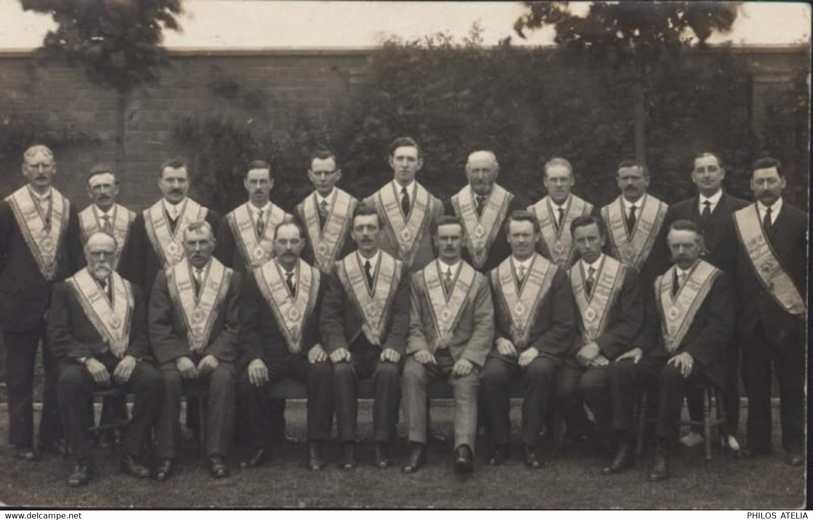 CPA CP Carte Photo Légende Au Crayon Foleshill Lodge Coventry Photo Of Freemasons Franc Maconnerie Freemasonry - Coventry