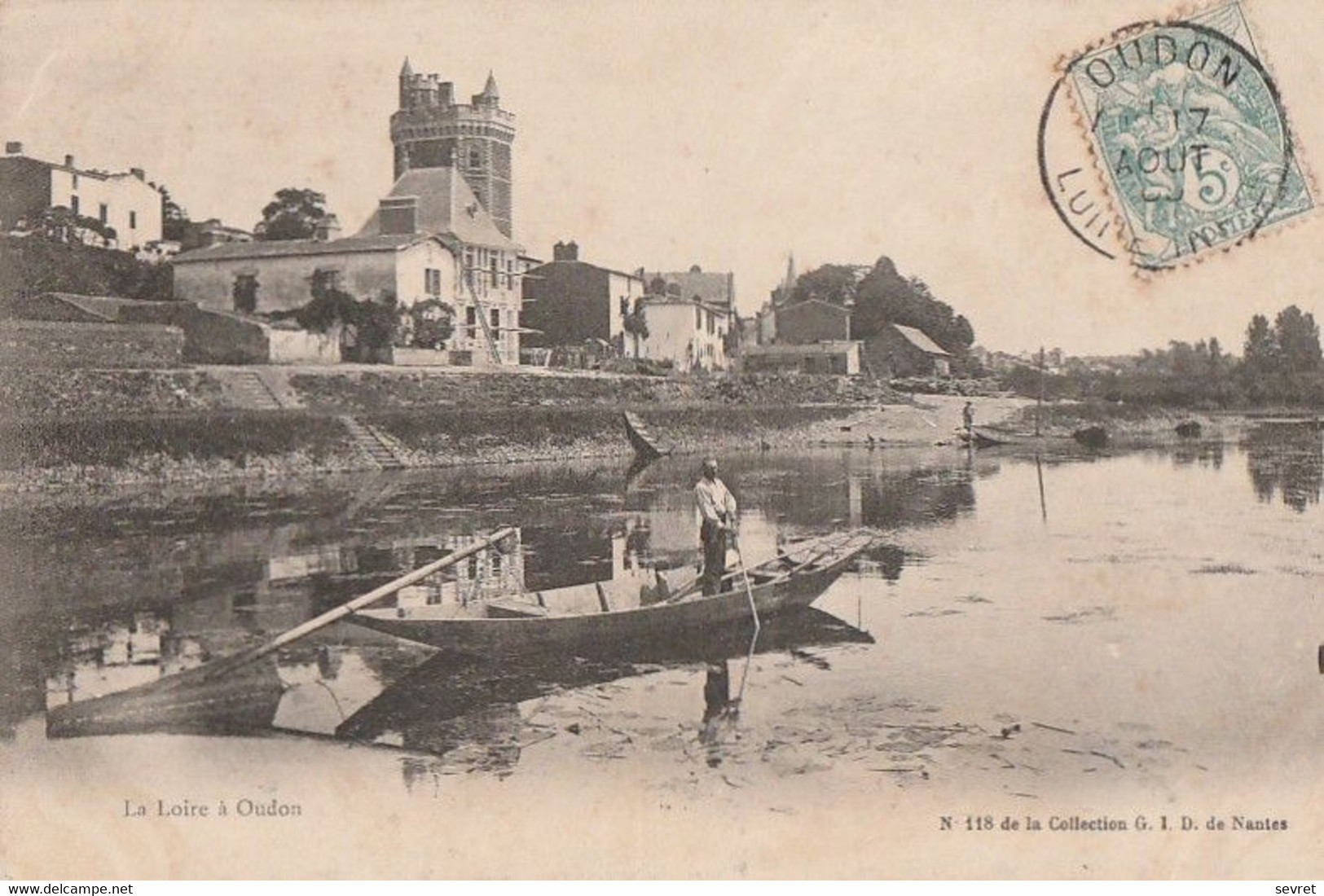 OUDON. - La Loire à Oudon. Carte  Pionnière Pas Courante - Oudon