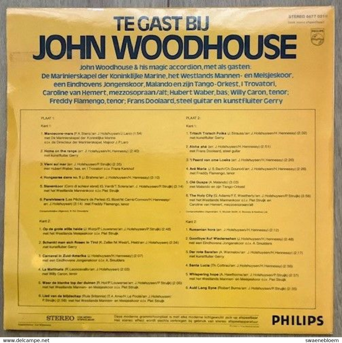 LP.- Te Gast Bij JOHN WOODHOUSE & HIS MAGIC ACCORDION - Hit-Compilations