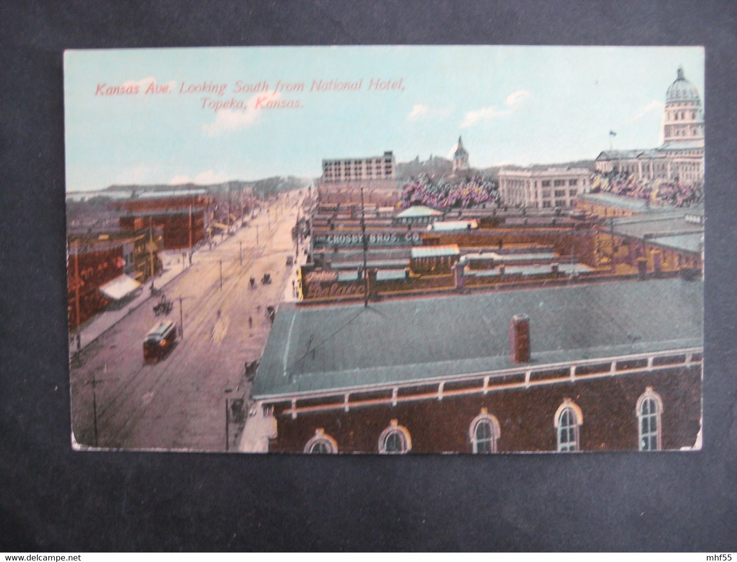 30.10. Kansas Ave. Looking South From National Hotel, Topeka, Kansas 1914, Ungelaufen, Aber Beschriftet - Topeka