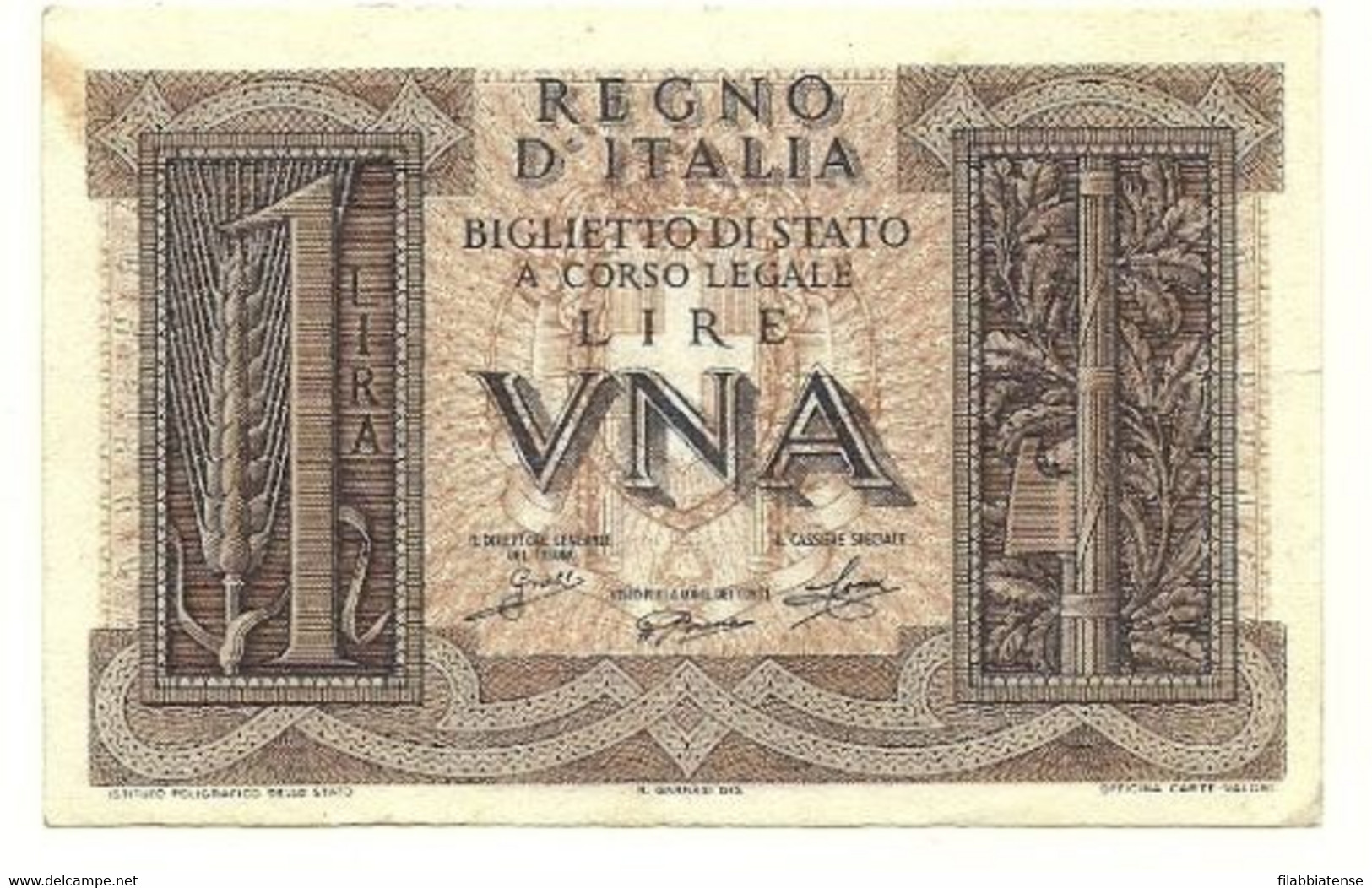 Italia - 1 Lira 1939 Imperiale     ---- - Italia – 1 Lira