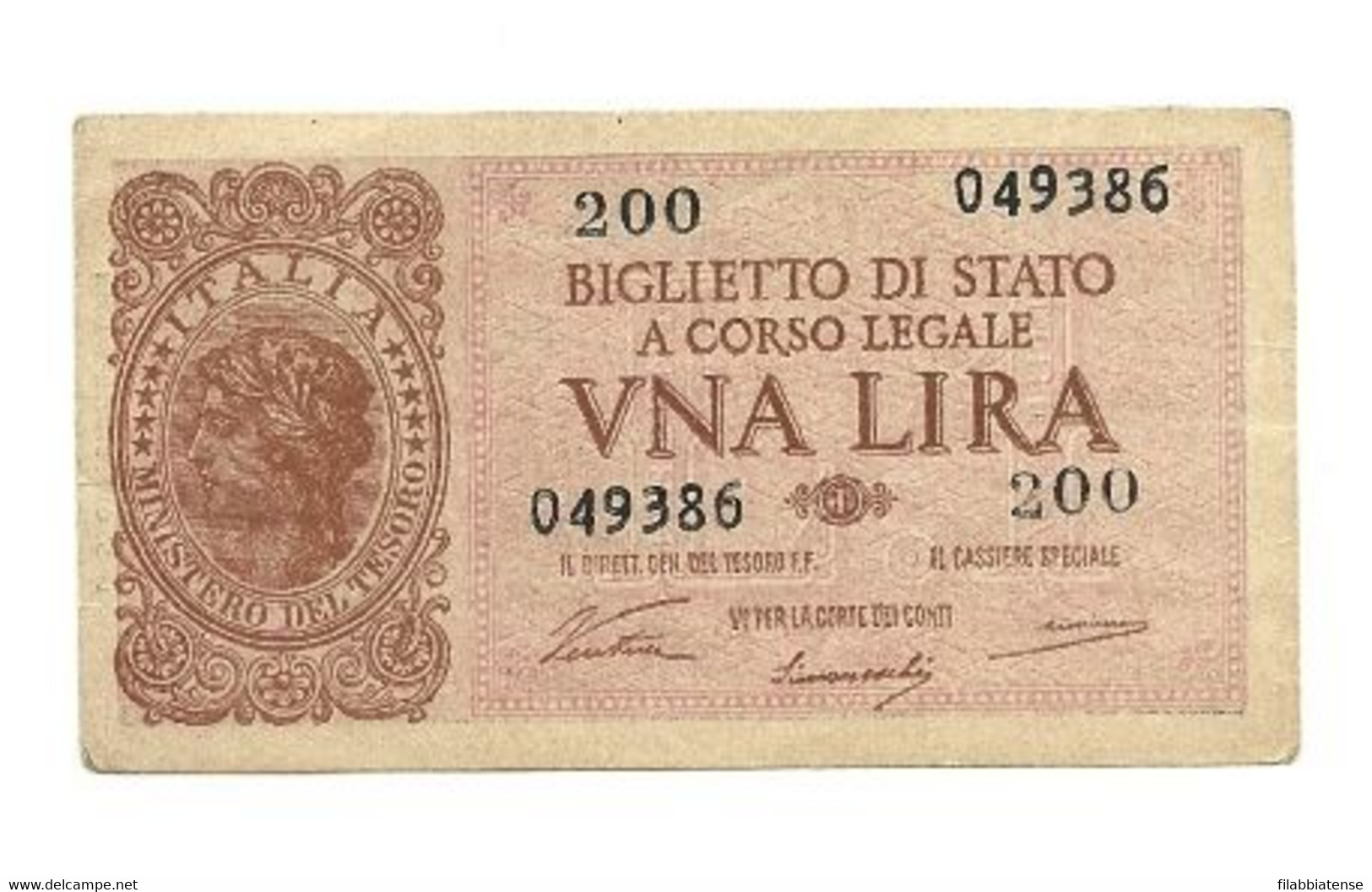 Italia - 1 Lira 1944 Luogotenenza     ---- - Italia – 1 Lira