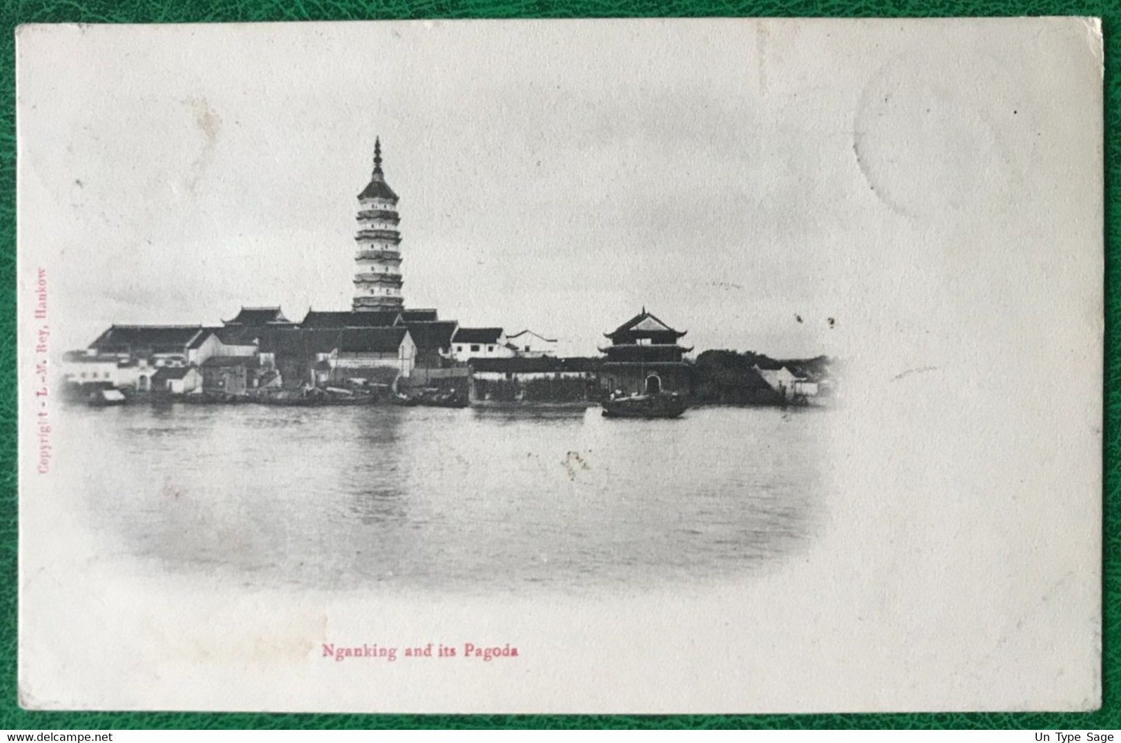Chine N°23 (x2) Sur CPA TAD HANKEOU Poste Française 17.2.1905 - (B067) - Lettres & Documents