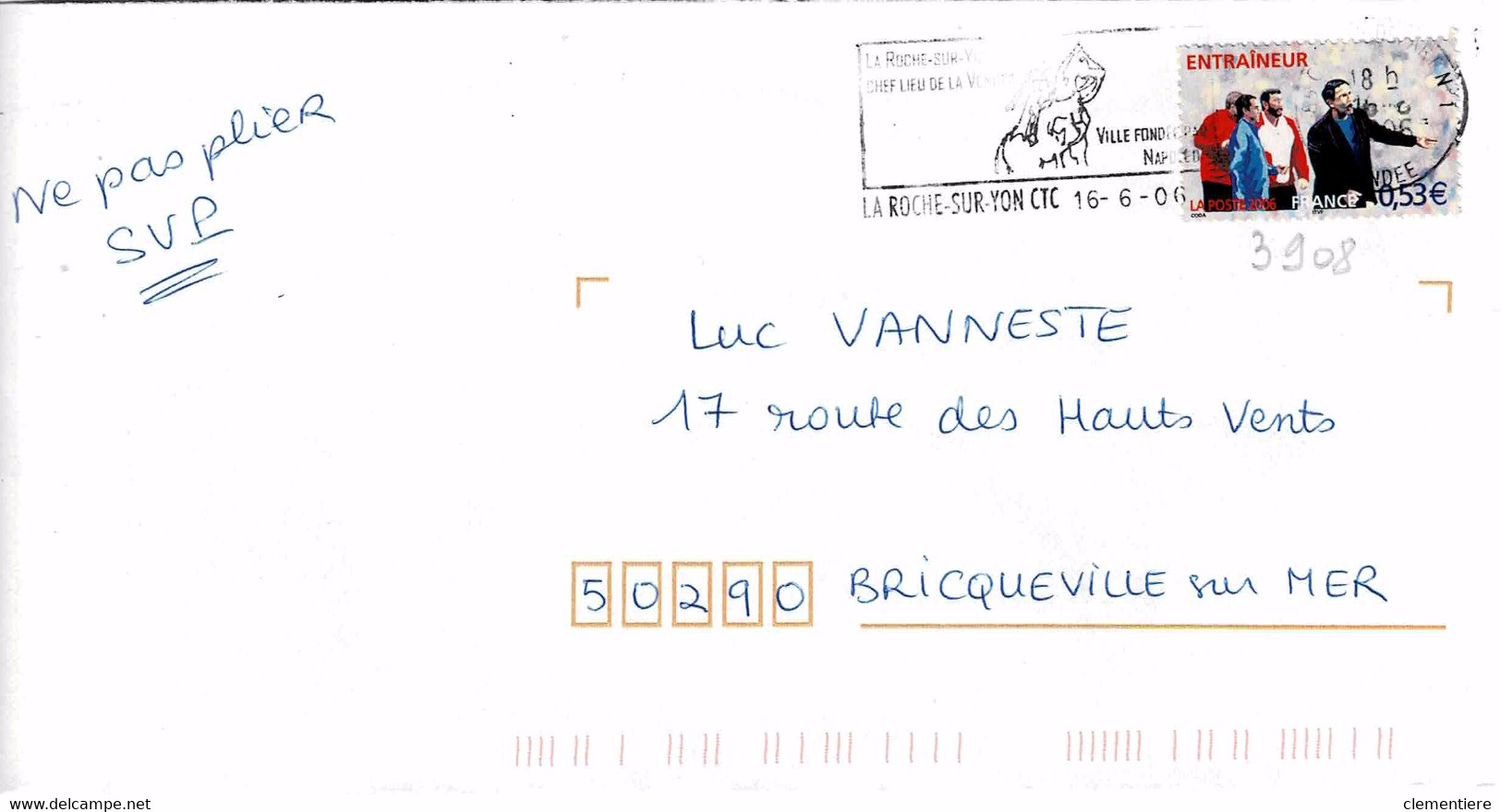 TP N° 3908 Seul Sur Enveloppe De La Roche Sur Yon - 1961-....