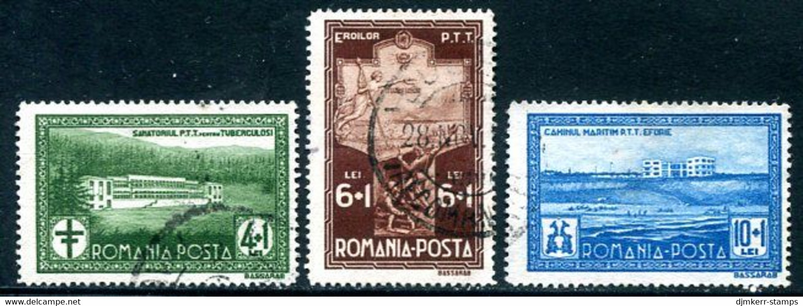 ROMANIA 1932 Postal Officials Welfare Used.   Michel 446-48 - Usati