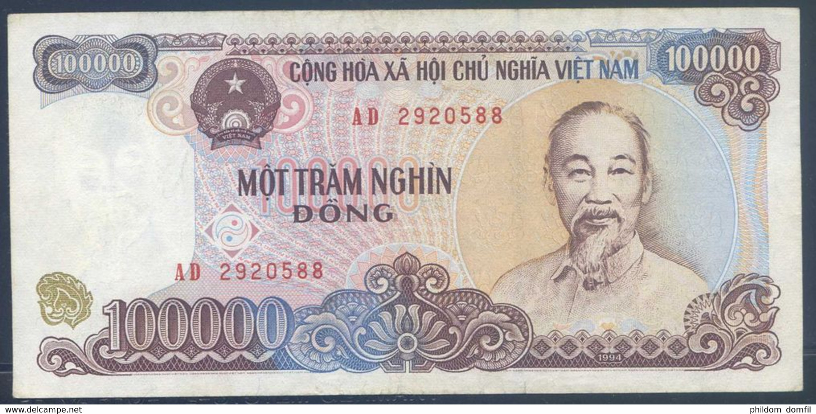 Ref. 3634-4071 - BIN NORTH VIETNAM . 1994. VIETNAM 100000 DONG 1994 - Vietnam