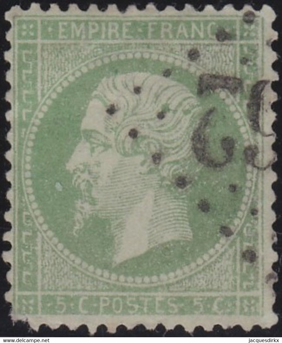 France    .  Y&T    .   20       .     O    .  Oblitéré - 1862 Napoleon III