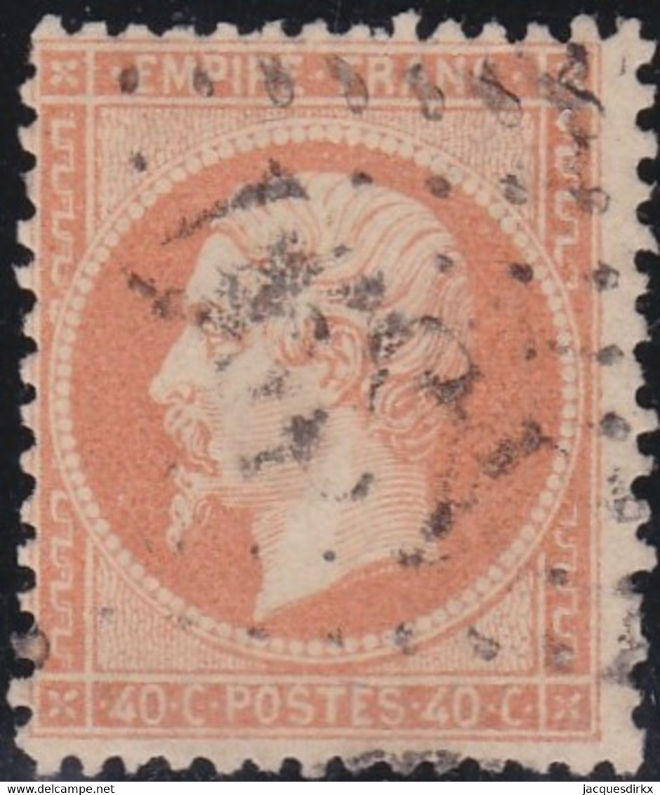 France    .  Y&T    .   23      .     O    .  Oblitéré - 1862 Napoleone III