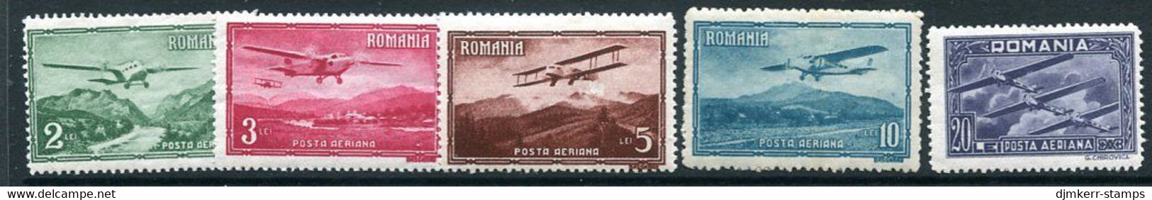 ROMANIA 1931 Airmail Definitive LHM / *   Michel 419-23 - Nuovi