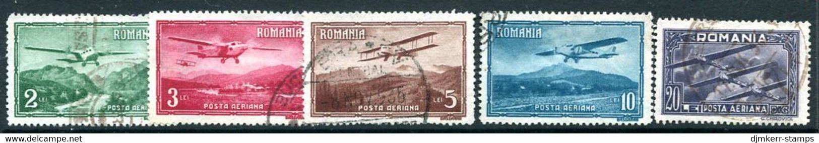 ROMANIA 1931 Airmail Definitive Used   Michel 419-23 - Usati