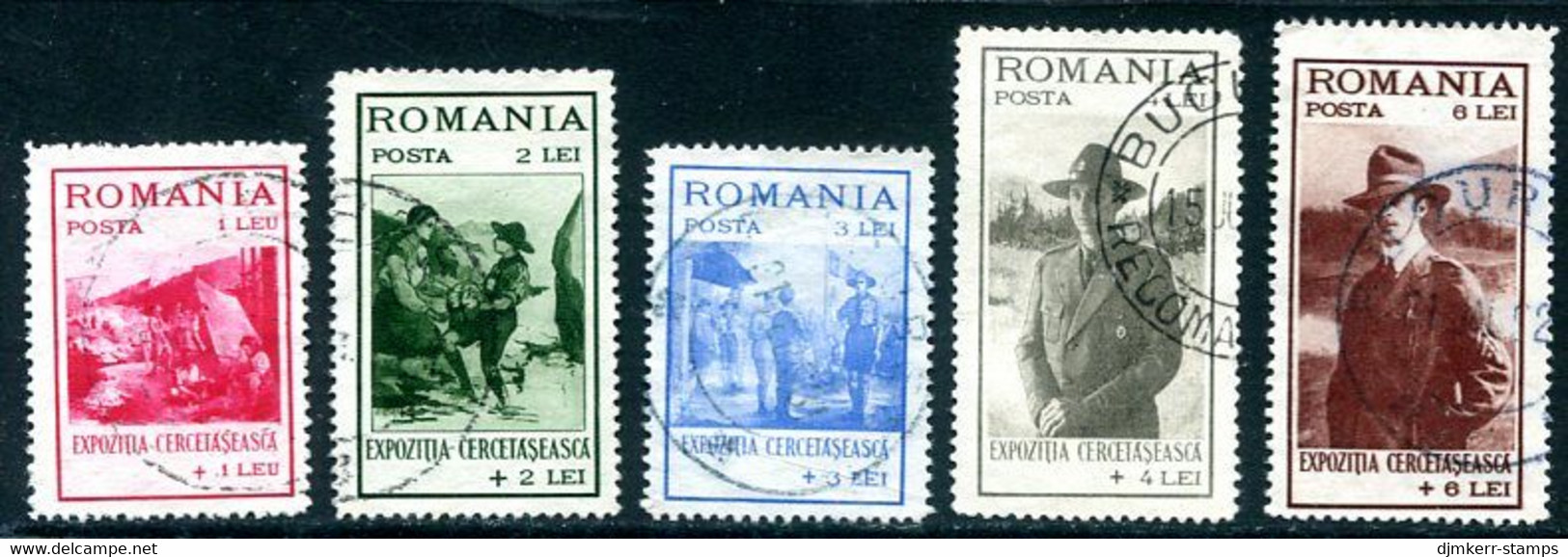 ROMANIA 1931 Scout Exhibition Used   Michel 413-17 - Used Stamps