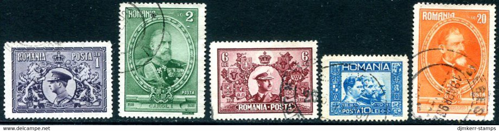ROMANIA 1931 50th Anniversary Of Kingdom Used   Michel 397-401 - Oblitérés