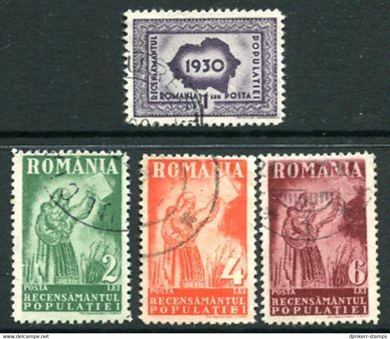 ROMANIA 1930 National Census Used   Michel 393-96 - Usado