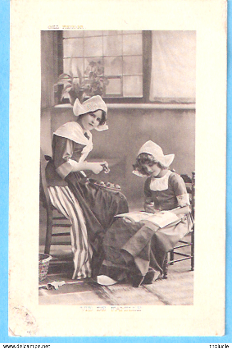 Enfant-1913-Vie De Famille-Fillette Avec Sa Maman-costume Traditionnel Hollandais-Coiffe Hollandaise - Taferelen En Landschappen