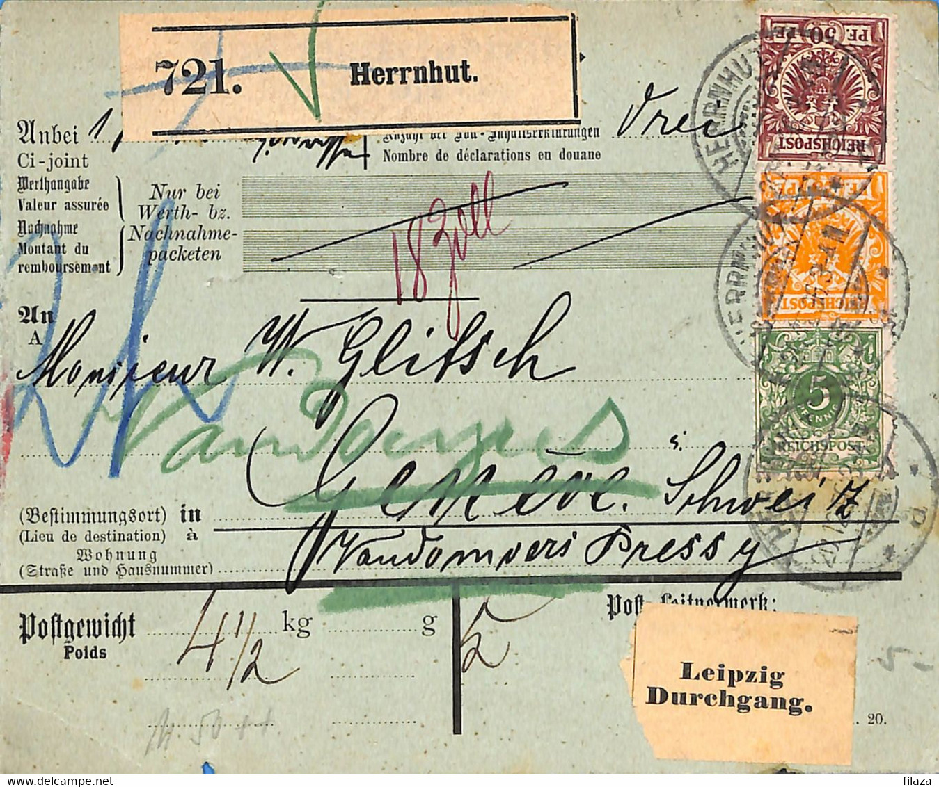 Allemagne Reich 1896 Lettre De Herrnhut  (G0437) - Brieven En Documenten