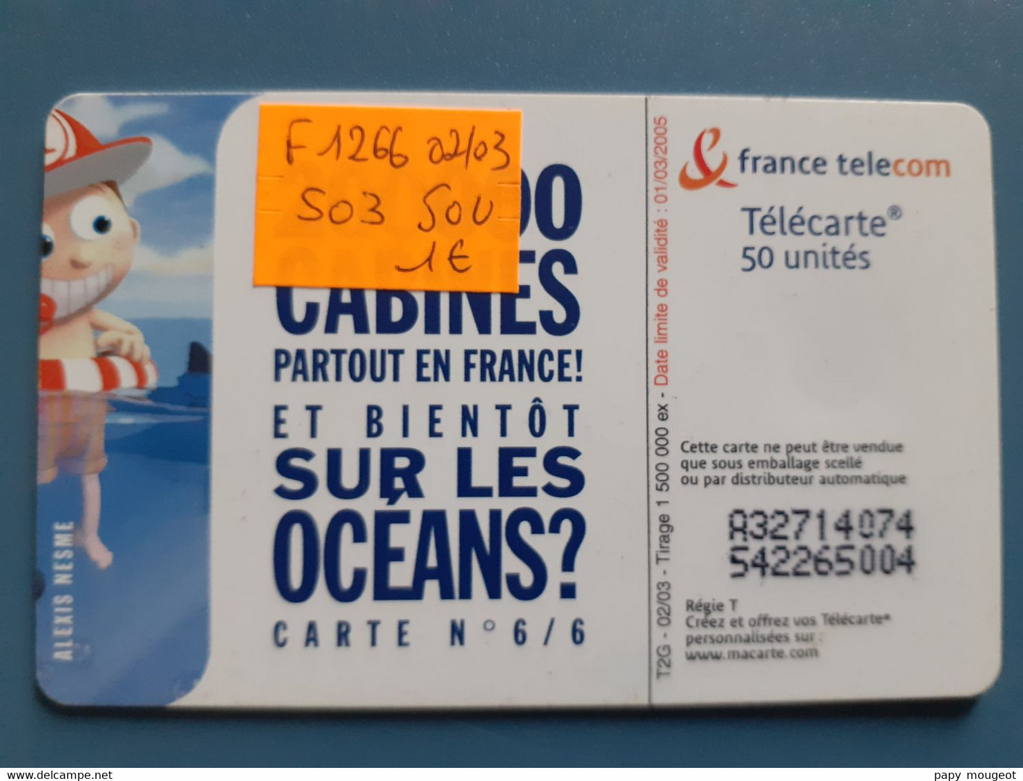 F1266C 50U SO3 02/03 Cabine Sur Les Océans N°6/6 - 2003