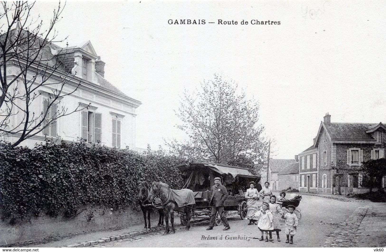 78  GAMBAIS  ROUTE DE CHARTRES ANIMEE - Sonstige & Ohne Zuordnung