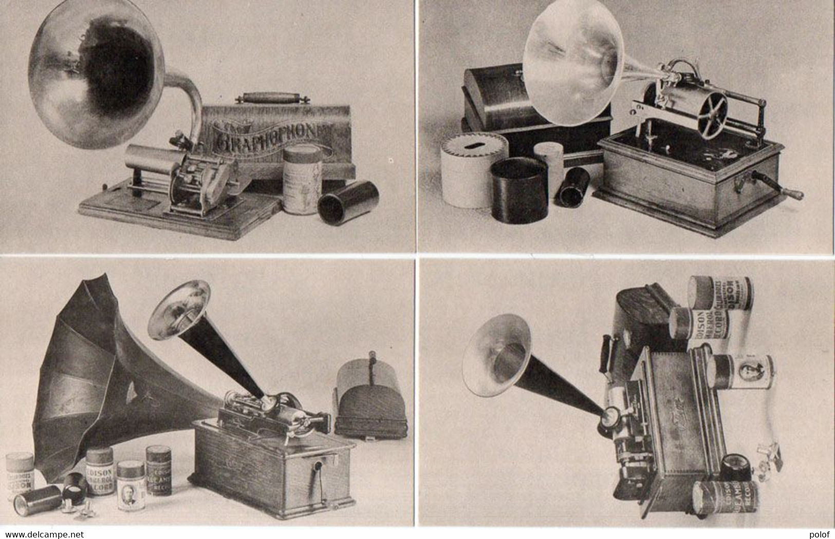 Phonographe - 4 CP - Colombia Graphophone 1898-Pathé Duplex 1900-Edison Home C.-Edison D 19  (120381) - Musica E Musicisti