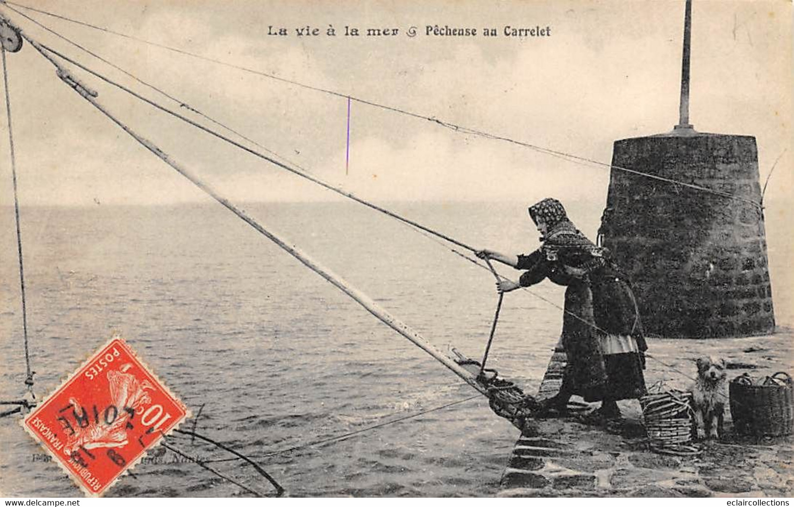 Thème:  Pêche à la crevette .   Lot de  10  cartes    Dpt Loire Atlantique        (voir scan)