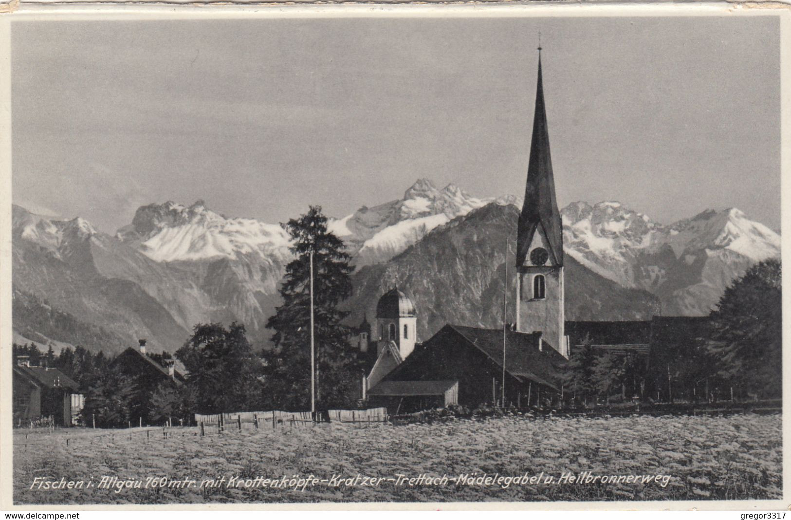 786) FISCHEN I. Allgäu - KIRCHE Mit Krottenköpfe Kratzer Trettach Mädelegabel U. Heolbronnerweg ALT !! - Fischen