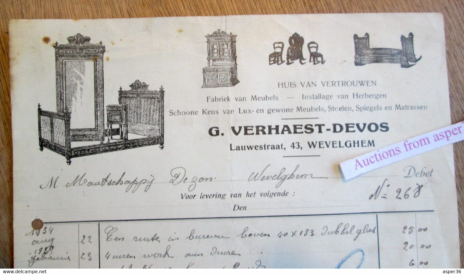 Fabriek Van Meubels, G. Verhaest - Devos, Lauwestraat, Wevelgem 1934 - 1900 – 1949