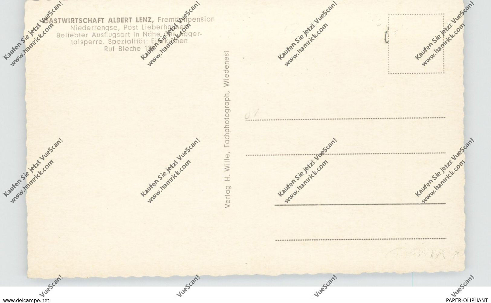 5275 BERGNEUSTADT - NIEDERRENGSE, Gastwirtschaft Albert Lenz - Bergneustadt