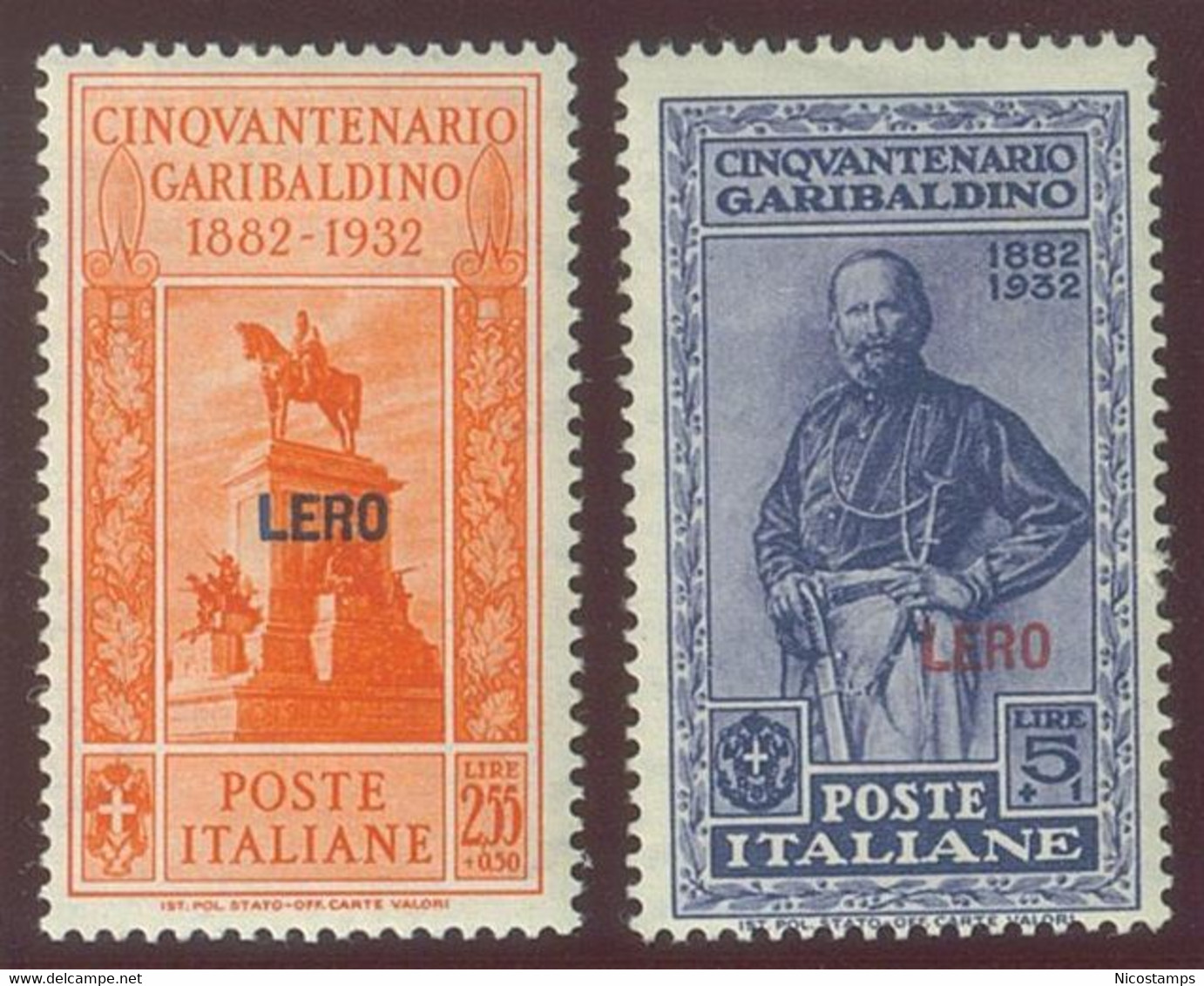 ITALIA COLONIE EGEO LERO SASS. 17 - 26 NUOVI - Egeo (Lero)