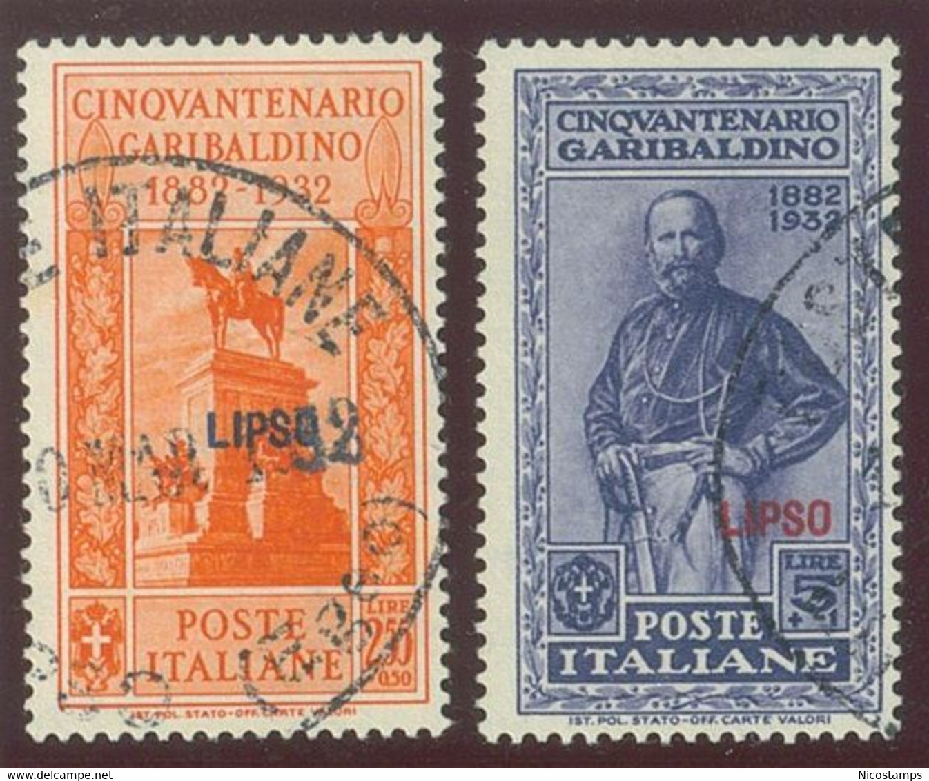 ITALIA COLONIE EGEO LIPSO SASS. 17 - 26 USATI - Egée (Lipso)