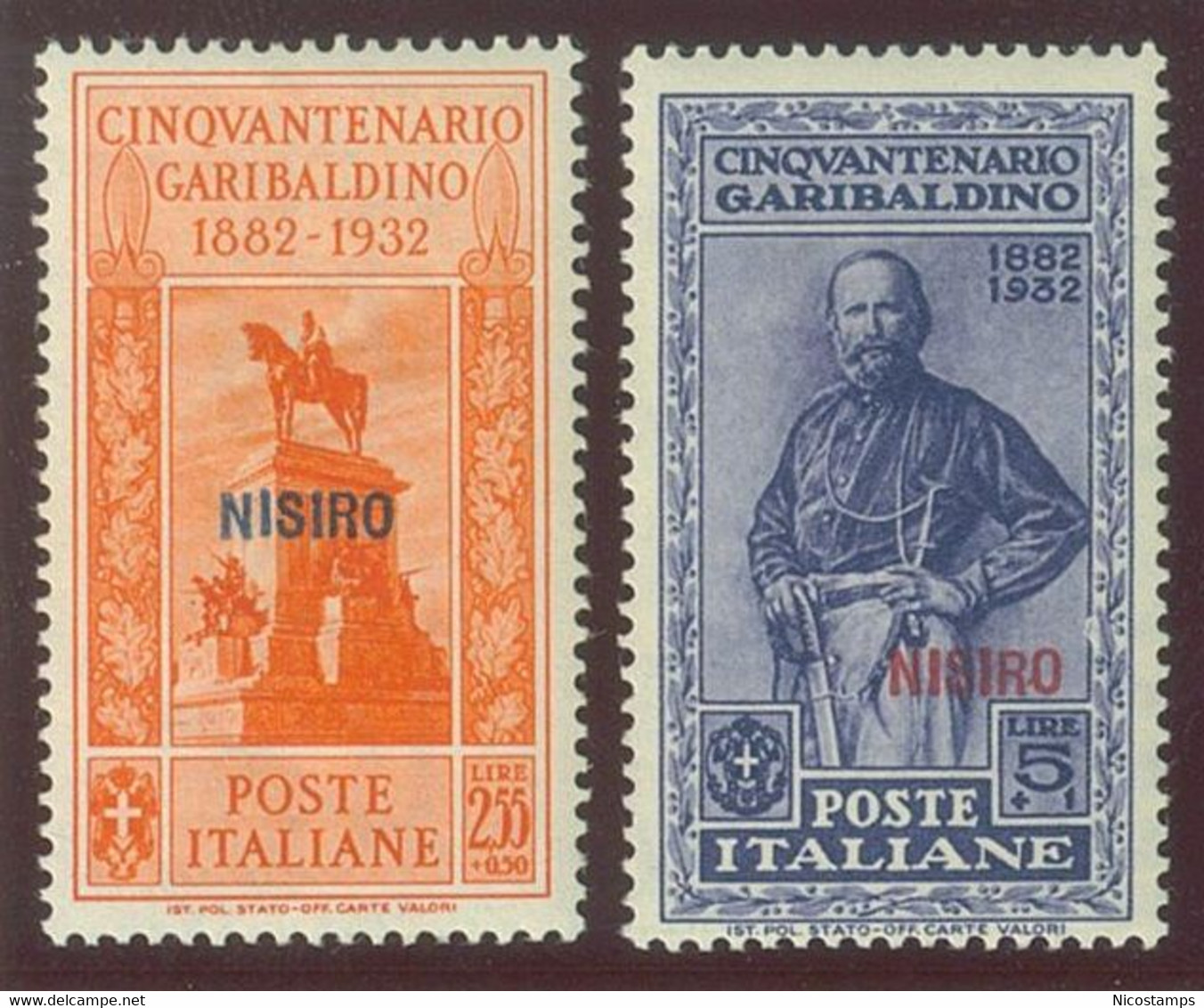 ITALIA COLONIE EGEO NISIRO SASS. 17 - 26 NUOVI - Egeo (Nisiro)