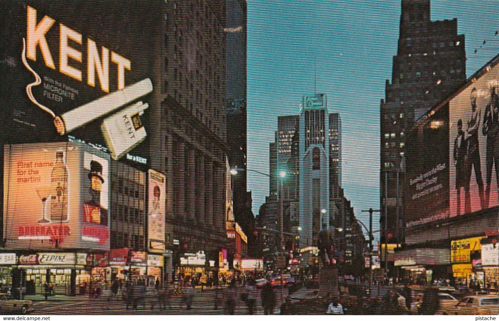 New York City - Time Square At Night - Unused - 2 Scans - Time Square