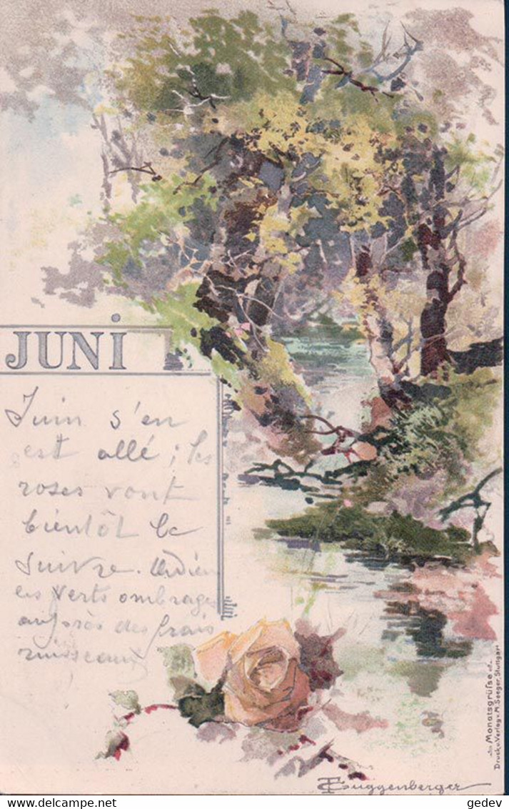 T. Guggenberger, Monatsgrüsse, Juni, Fleurs Et Forêt (21.10.1899) - Guggenberger, T.