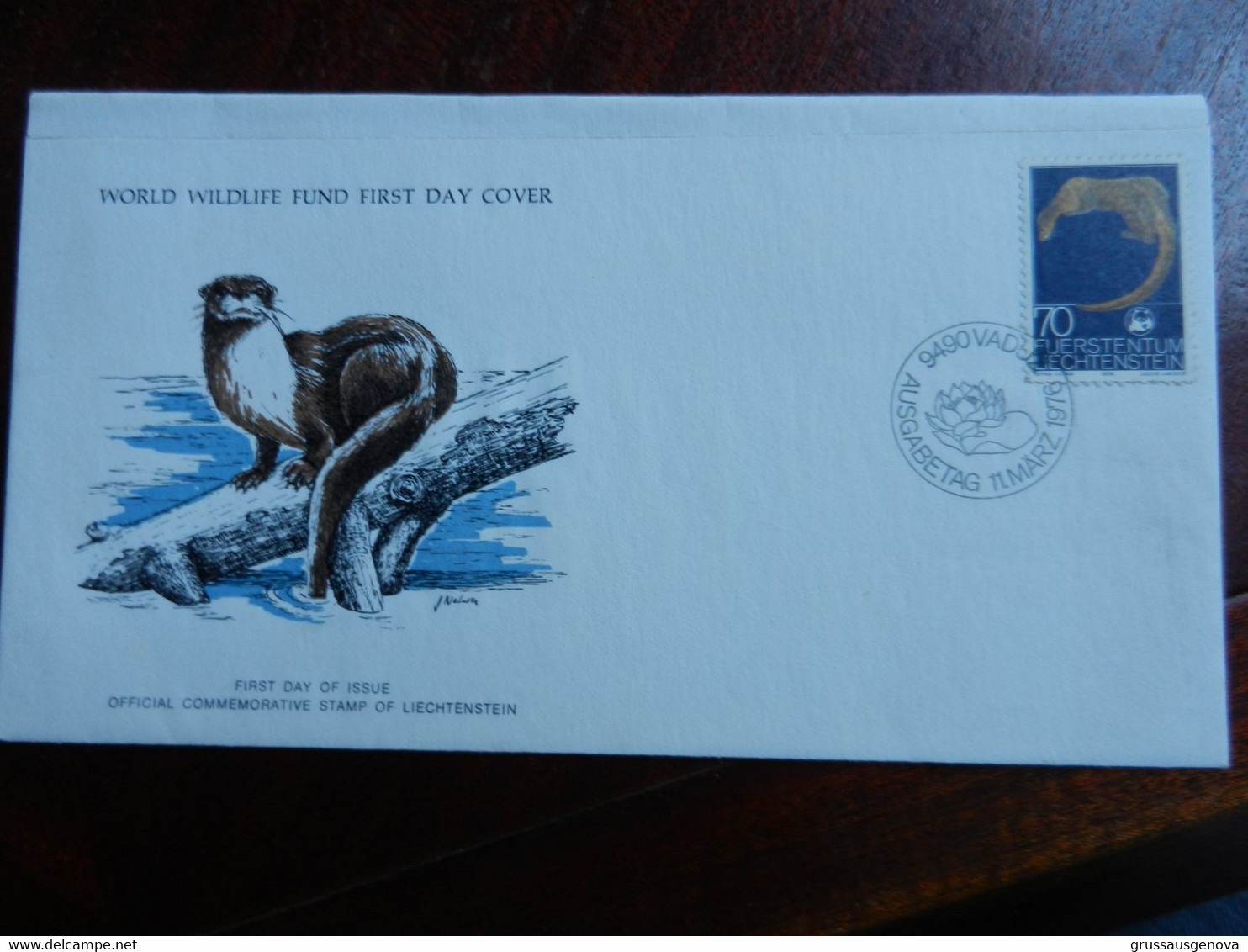 12.3) LIECHTENSTEIN WORLD WILDLIFE FUND FIRST DAY COVER 1976 VADUZ LONTRA - Altri & Non Classificati