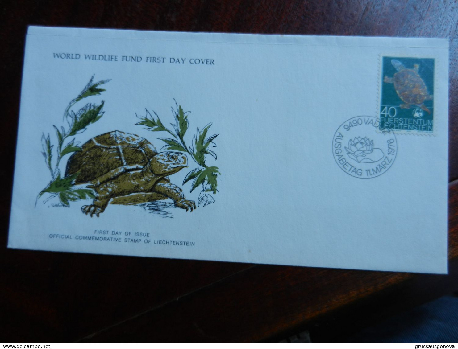 12.3) LIECHTENSTEIN WORLD WILDLIFE FUND FIRST DAY COVER 1976 VADUZ TARTARUGA - Autres & Non Classés