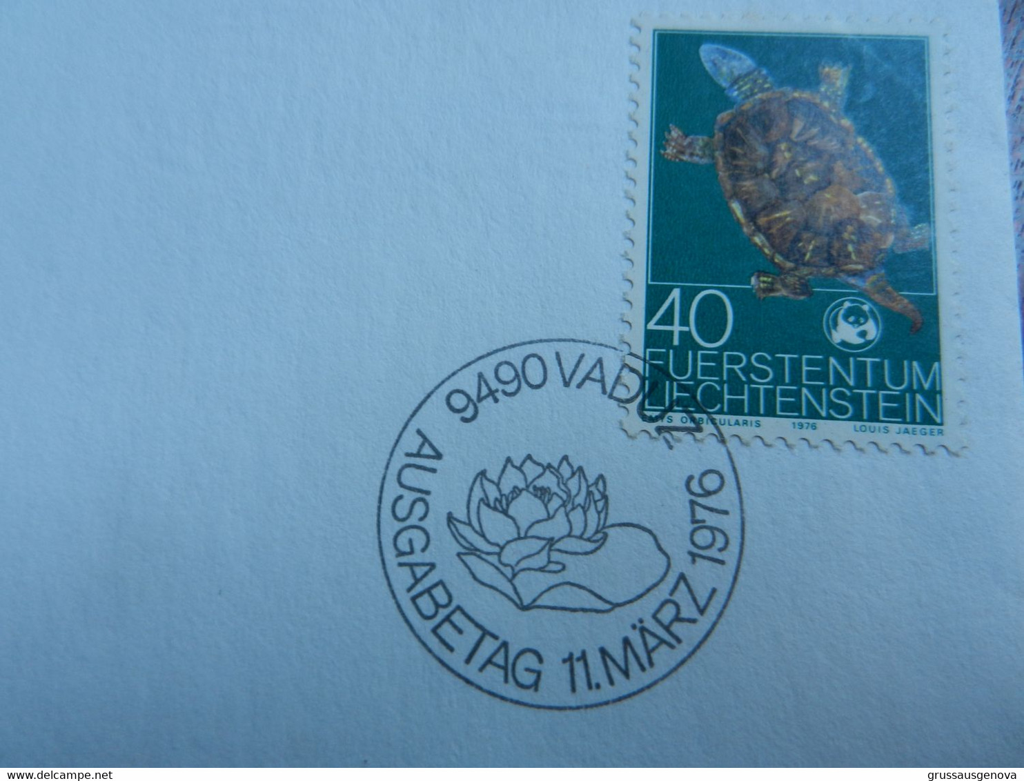 12.3) LIECHTENSTEIN WORLD WILDLIFE FUND FIRST DAY COVER 1976 VADUZ TARTARUGA - Altri & Non Classificati