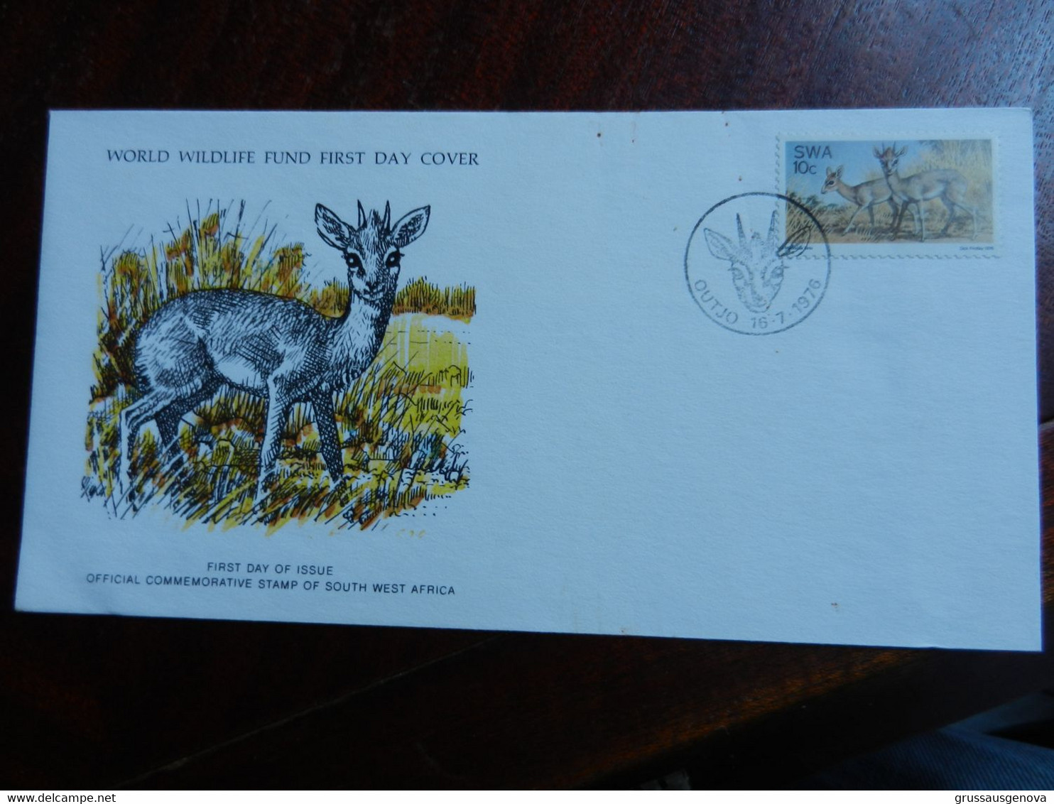 12.3) SOUTH WEST AFRICA WORLD WILDLIFE FUND FIRST DAY COVER 1976 OUTJO - Otros & Sin Clasificación