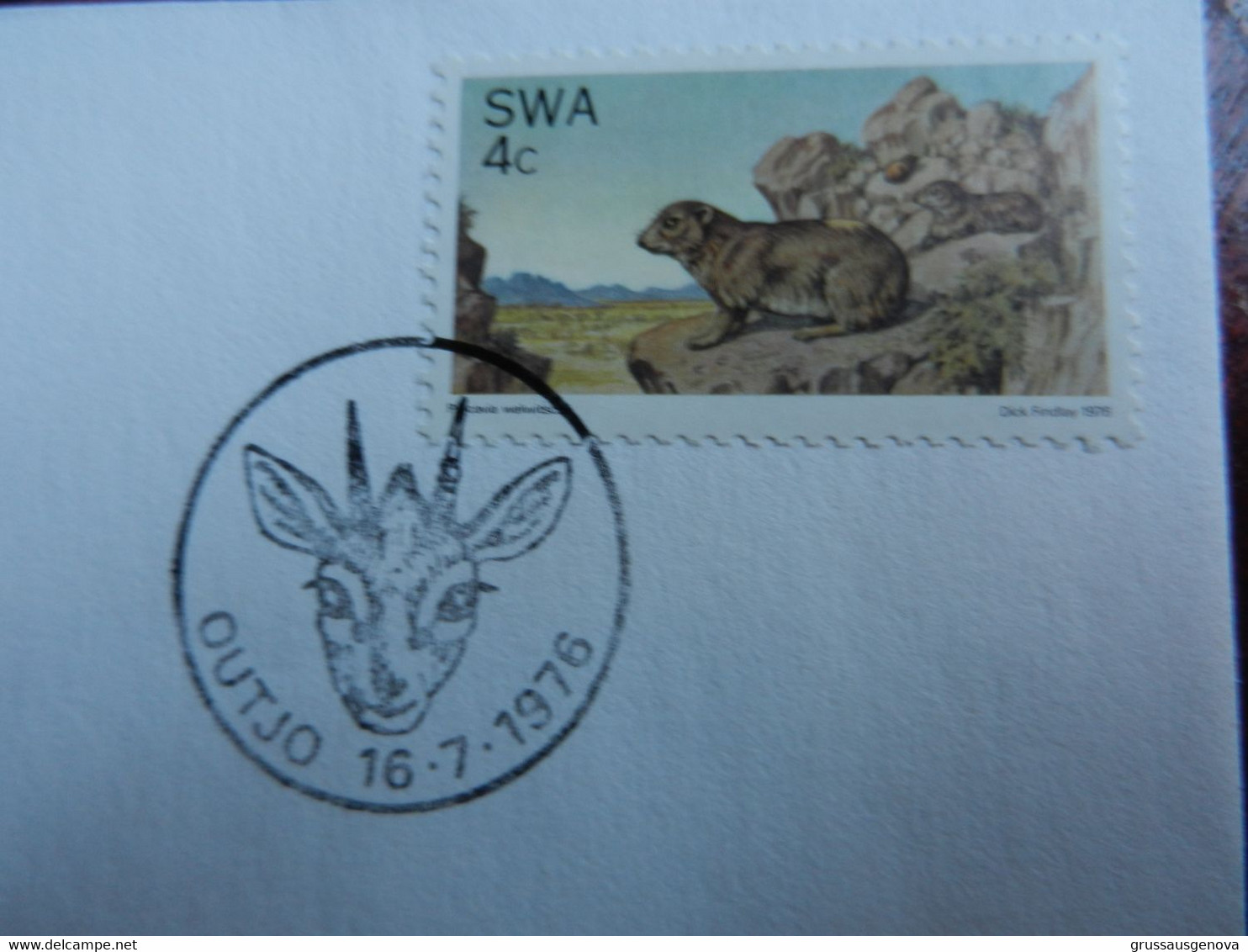 12.3) SOUTH WEST AFRICA WORLD WILDLIFE FUND FIRST DAY COVER 1976 OUTJO - Otros & Sin Clasificación