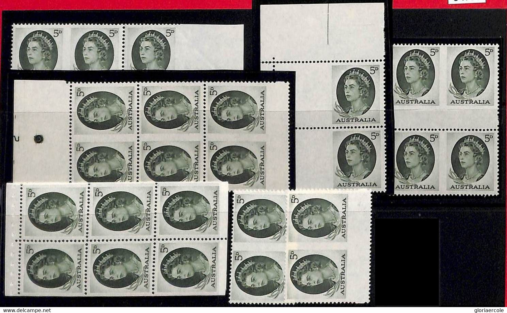 94738 - AUSTRALIA - STAMPS - SG  # 354 - Lot Of Stamps : PERFORATION Errors  MNH - Variedades Y Curiosidades