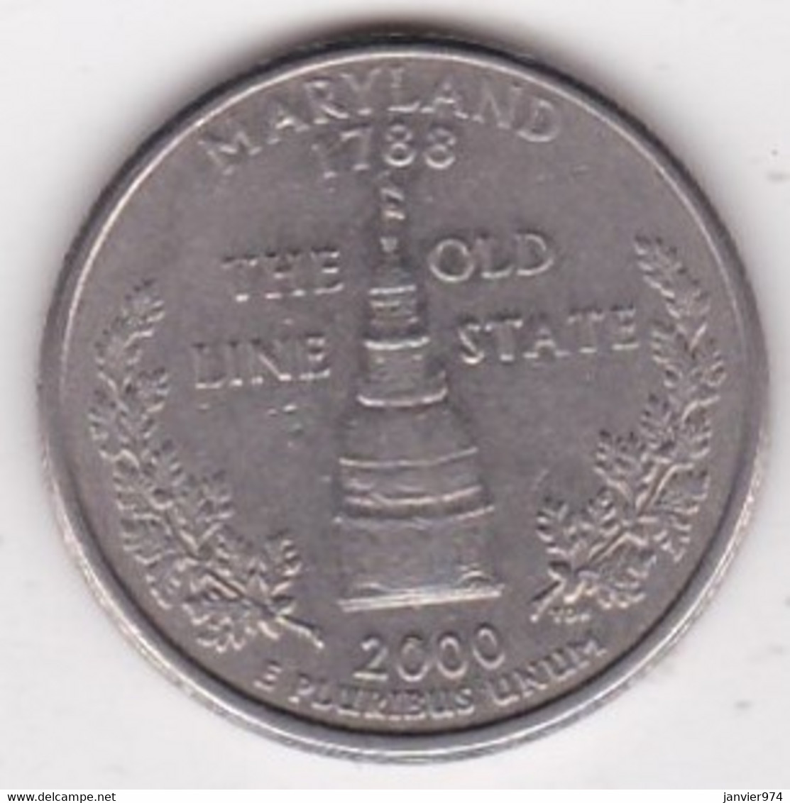 Maryland Quarter Dollar 2000 P, Georges Washington, Cupronickel KM# 306 - 1999-2009: State Quarters