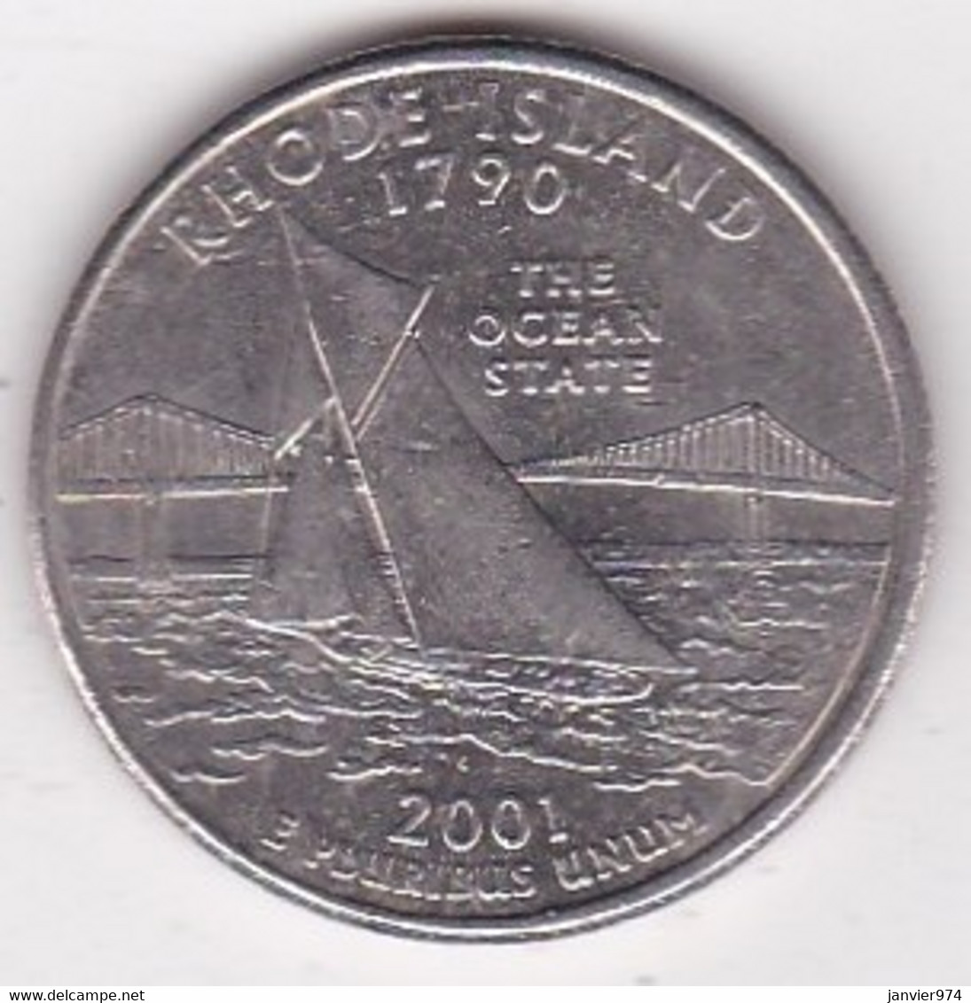 Rhode Island  Quarter Dollar 2001 P, Georges Washington, Cupronickel KM# 320 - 1999-2009: State Quarters