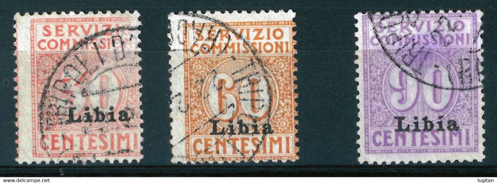 LIBIA - COLONIE ITALIANE - ANNO 1915 - SERVIZIO COMMISSIONI SASS. 1/3 - RARA - USATA - Libië