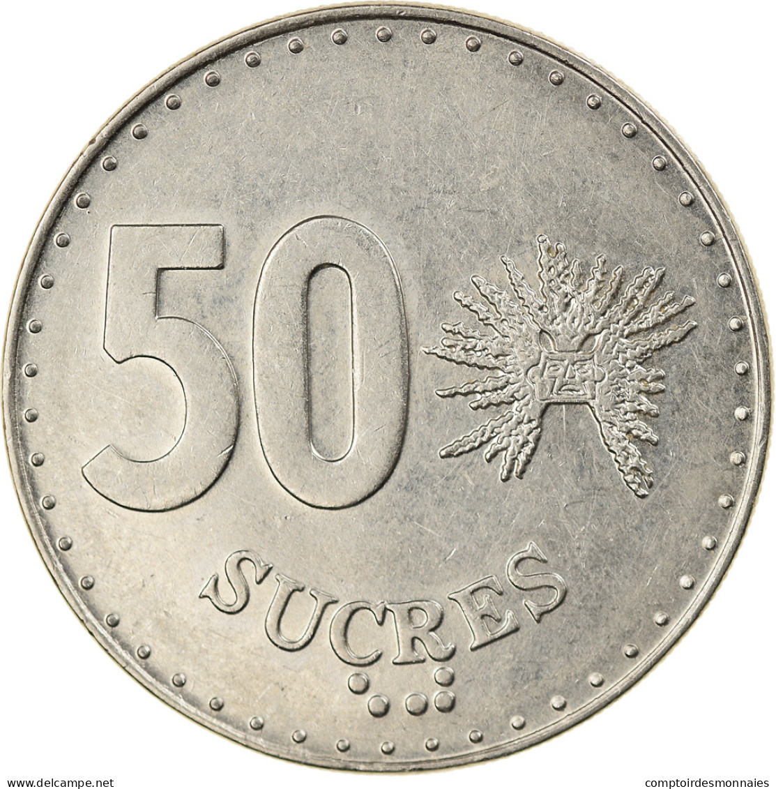 Monnaie, Équateur, 50 Sucres, 1988, TTB, Nickel Clad Steel, KM:93 - Equateur