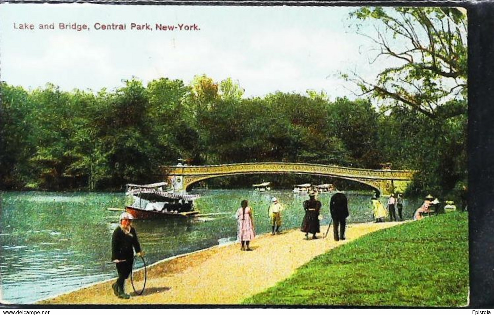 ►CPA   Lake And Bridge Central Park New York   Enfant Cerceau - Central Park