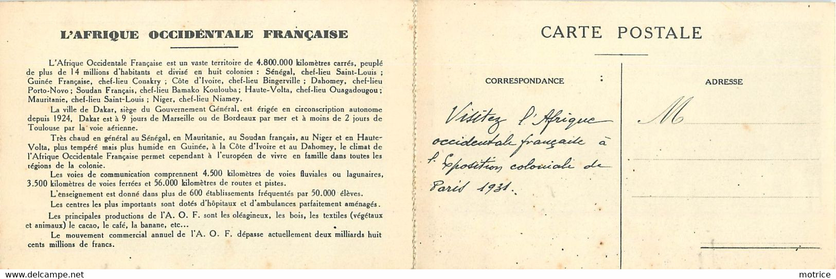 DAHOMEY - Un Groupe De Chefs A Abomey. L'Afrique Occidentale Française, Carte Double. - Dahomey